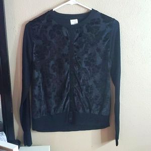 Black velvety cardigan